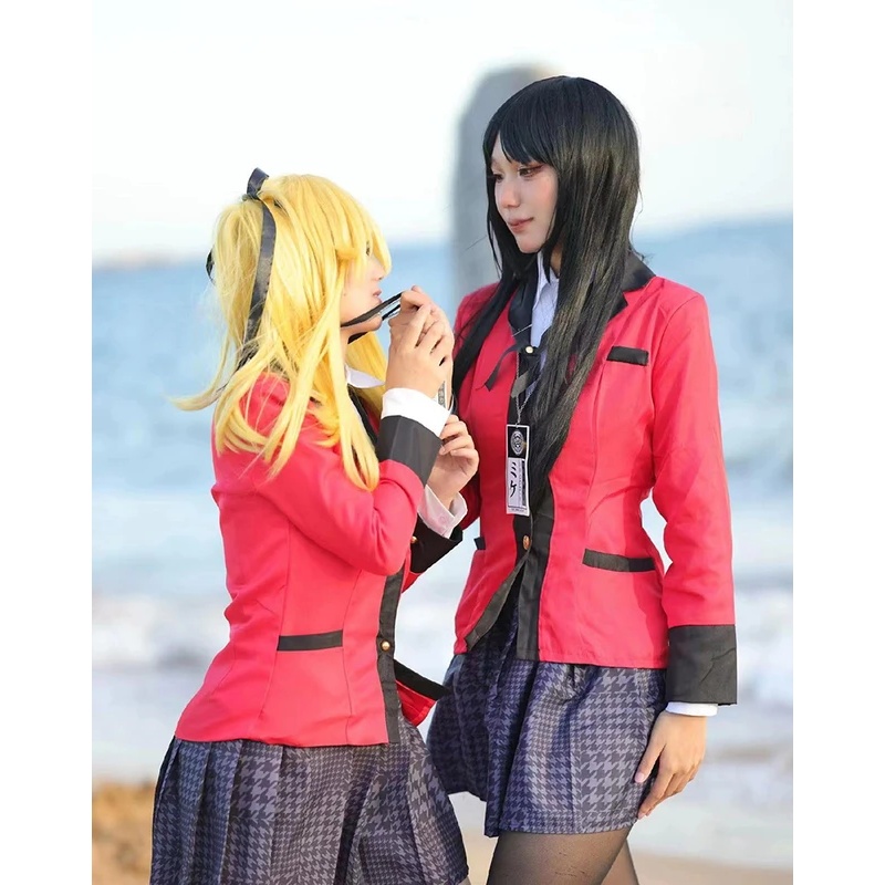 Anime Cosplay Yumeko - x;3,v'6\g/Anime Kakegurui Jabami Yumeko Cosplay Kostümü
