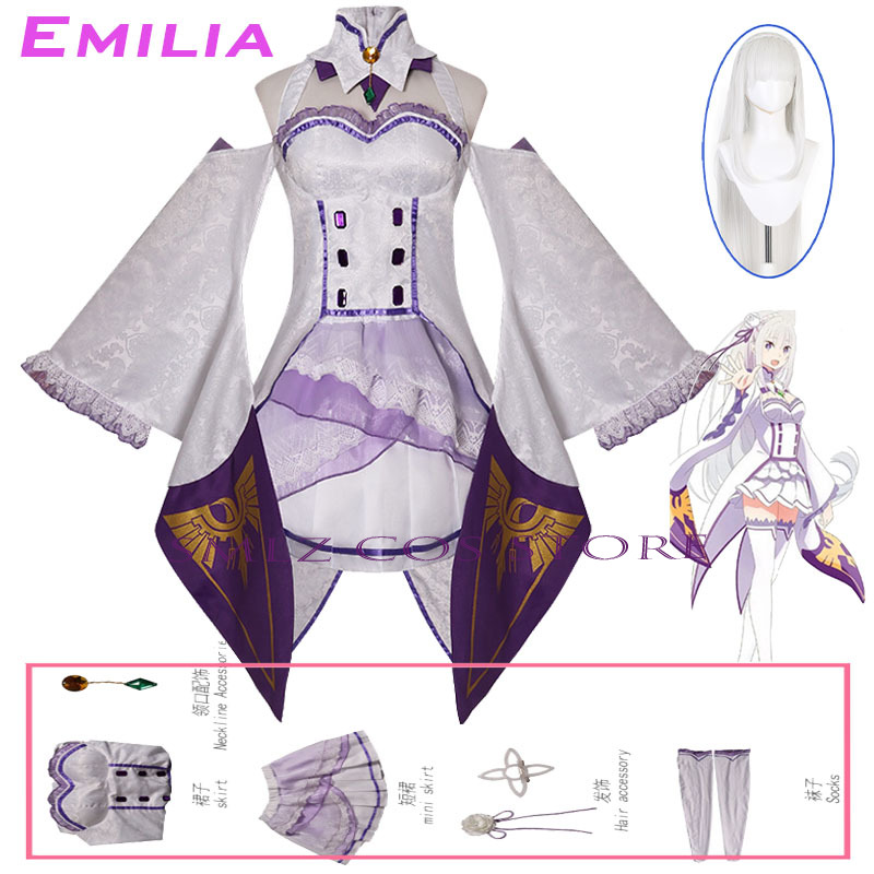 Anime Cosplay Costumes Female - Emilia Cosplay Anime Re Zero Kara