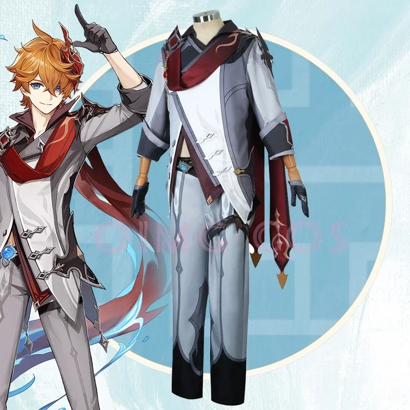 Cosplay Anime Top - Genshin Impact Tartaglia Cosplay Kostümü Üniforma