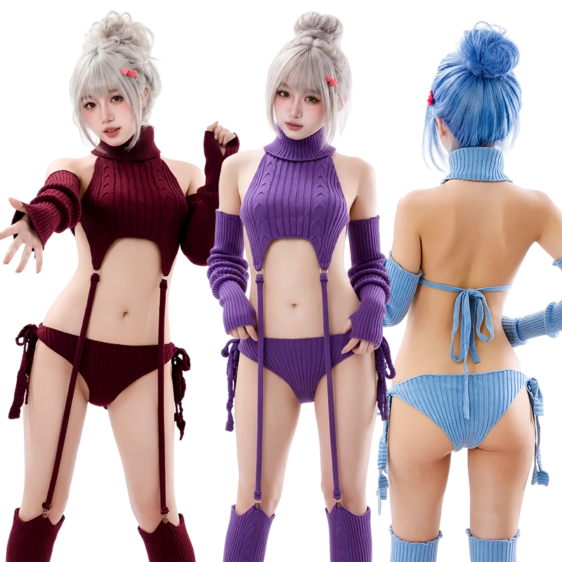 Anime Cosplay Thick - SENMHS Orijinal Siyah Seksi Gotik Jartiyerli