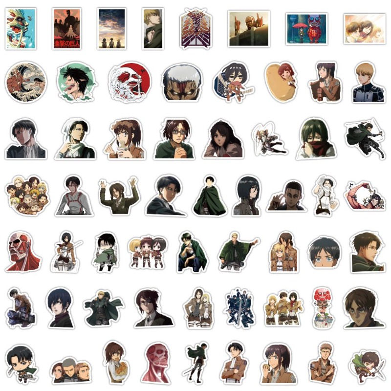 Anime Cosplay Diy - 60 adet Titan Anime çıkartmaları sevimli