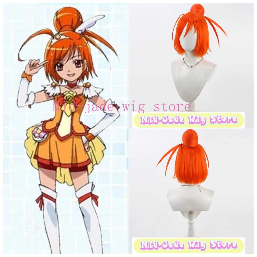 Anime Cosplay Orange Hair - Smile PreCure Akane Hino Cosplay Peruk