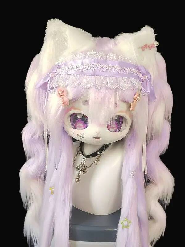 Anime Cosplay Cat - El Yapımı Kig Fursuit Başlığı, Sevimli