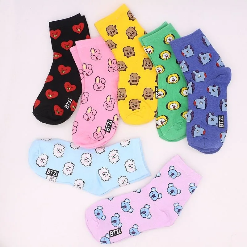Kawaii BT21 Karikatür Çorap Se - Cosplay Korean Anime incelemesi ve fiyatı