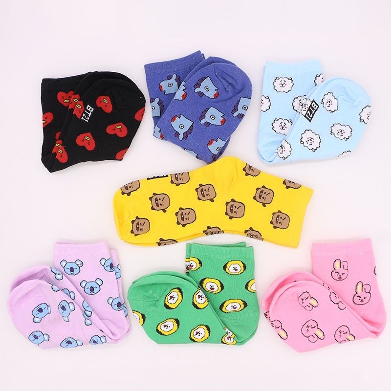 Kawaii BT21 Karikatür Çorap Se - Cosplay Korean Anime incelemesi ve fiyatı